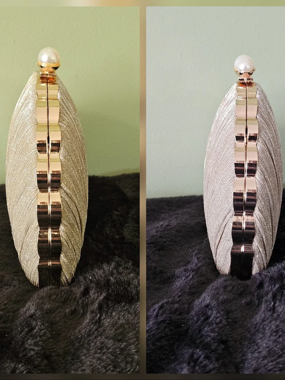 Ritzy NWOT Seashell Pearl Clutch/Bag in Gold